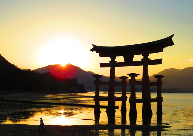 Sunset On Miyajima Island Japan By John Hettler